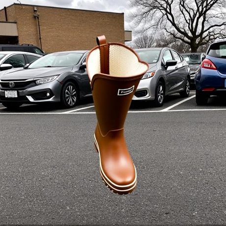 A pair of rain boots: same object, different scene