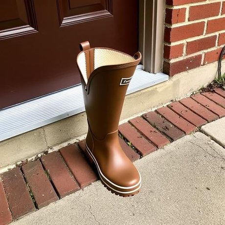 A pair of rain boots: reference view