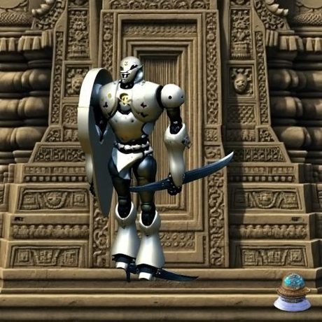 A sword-and-shield robot: same object, different scene